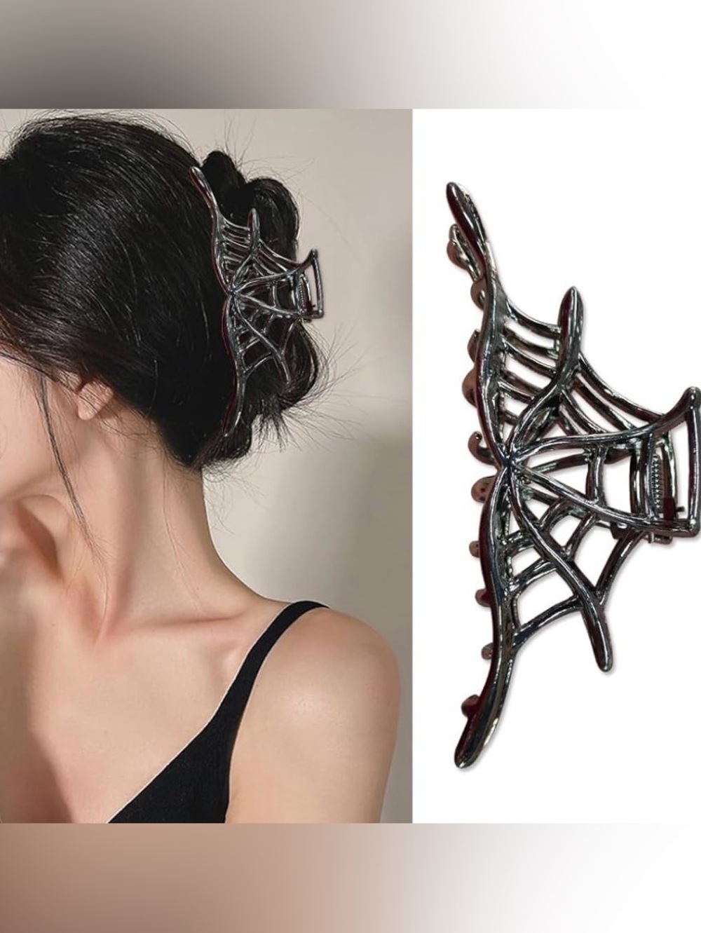 Spider Web Strong Claw Metal Hair Clip